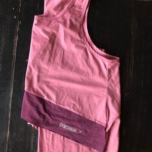 Gymshark Asymetric pink crop top Size-L